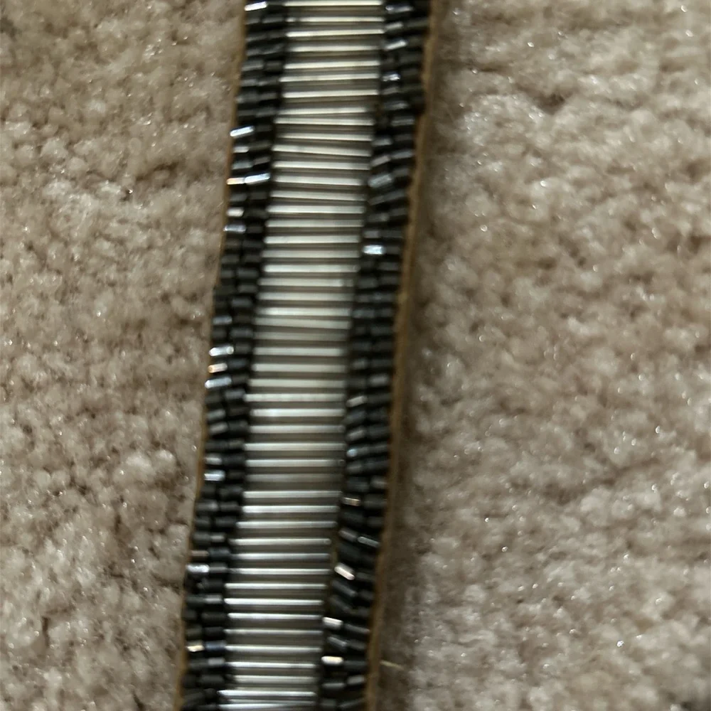 Big Buddha Beaded Stretch -Expandable Belt 36’ Leather/Fabric NWT